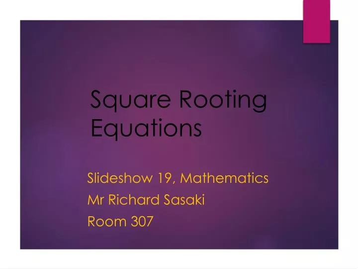 square rooting equations