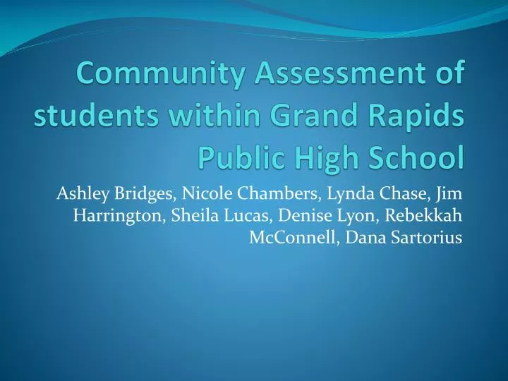 community assessment of students within grand rapids public high school