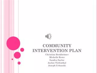 COMMUNITY INTERVENTION PLAN