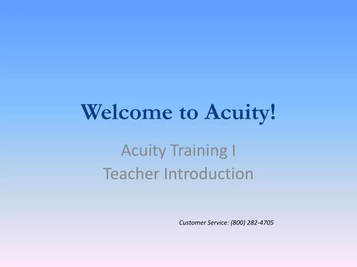 welcome to acuity