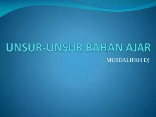 unsur unsur bahan ajar
