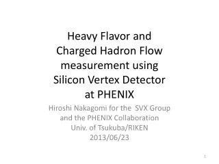 Heavy Flavor and Charged Hadron Flow measurement using Silicon Vertex Detector at PHENIX