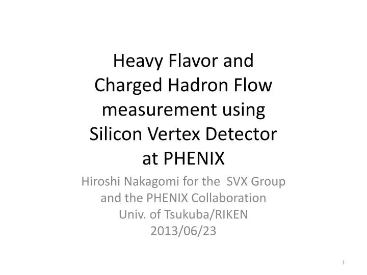 heavy flavor and charged hadron flow measurement using silicon vertex detector at phenix