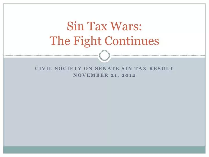 sin tax wars the fight continues