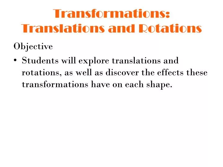 transformations translations and rotations