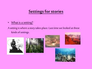 Settings for stories