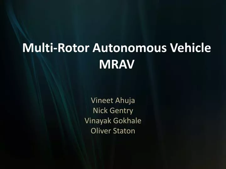 multi rotor autonomous vehicle mrav