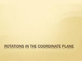 rotations in the coordinate plane