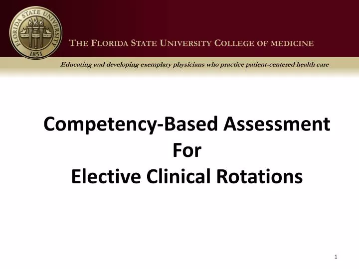 competency based assessment for elective clinical rotations