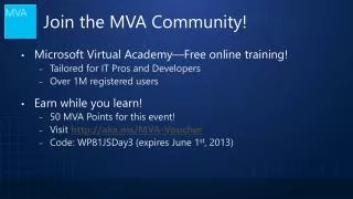 Join the MVA Community!