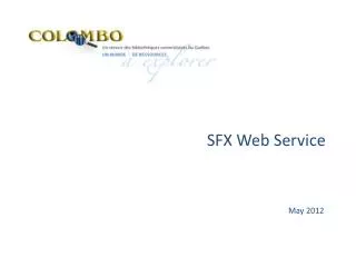 SFX Web Service