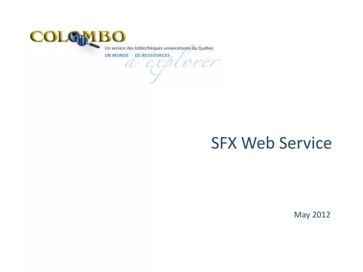 sfx web service