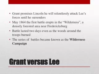 Grant versus Lee