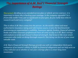 The Importance of A.M. Best's Financial Strength Ratings