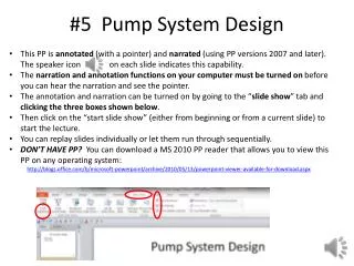 #5 Pump System Design