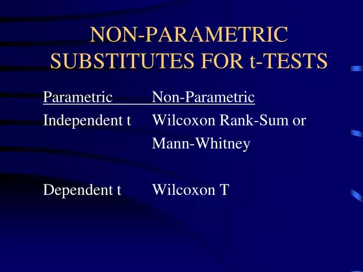 non parametric substitutes for t tests