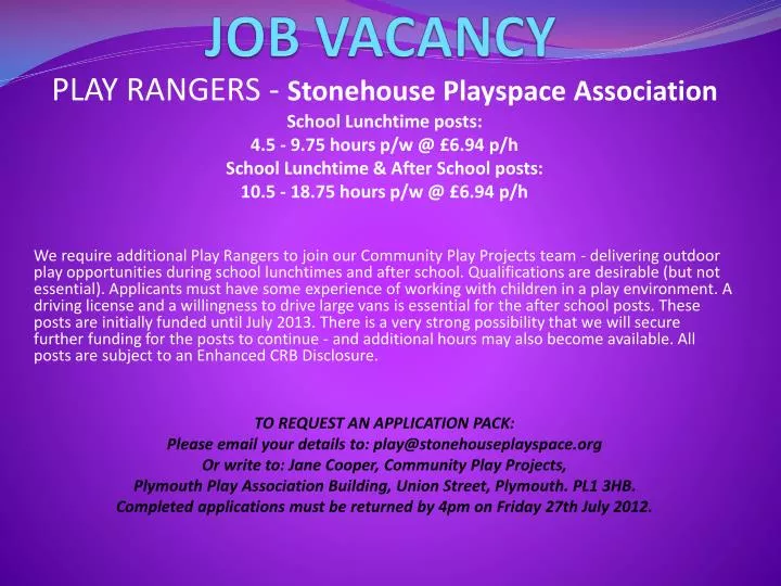 job vacancy