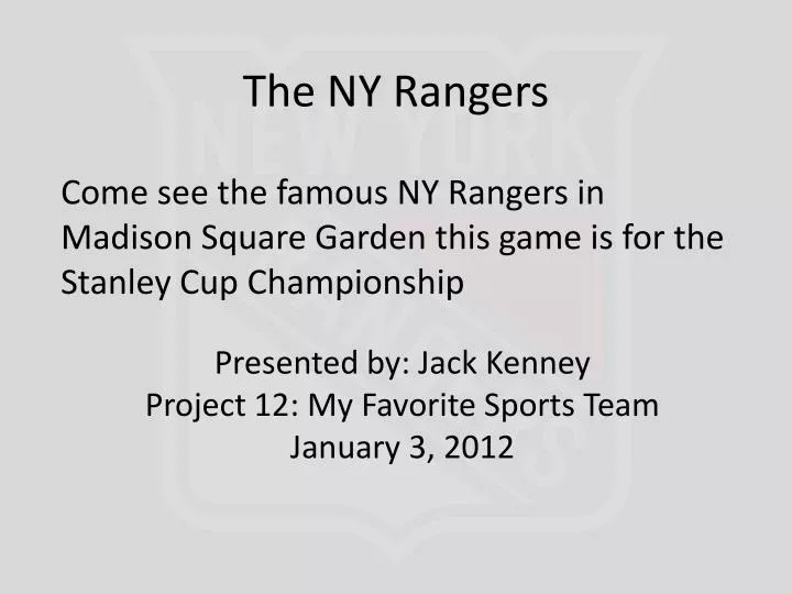 the ny rangers