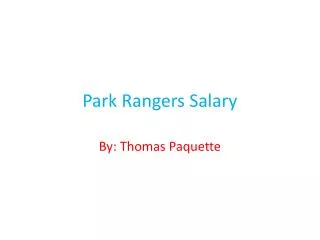 Park Rangers Salary