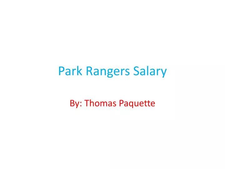 park rangers salary