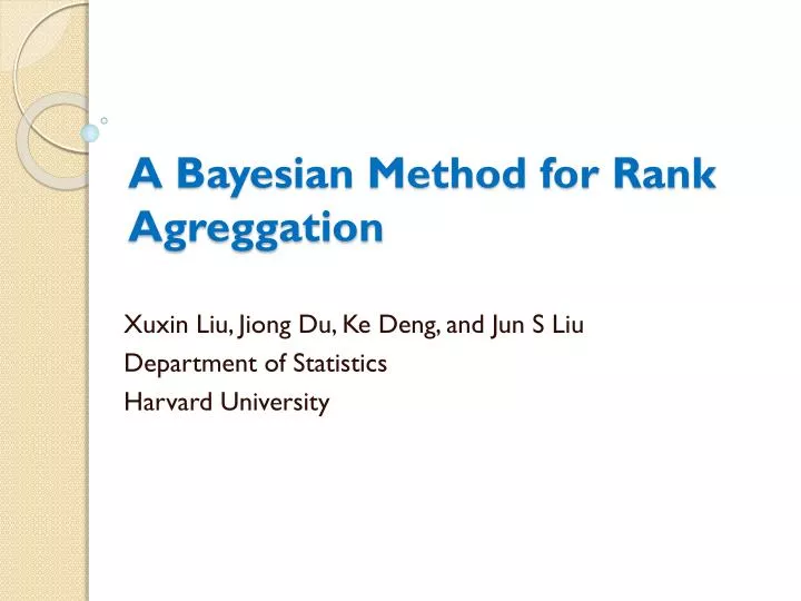 a bayesian method for rank agreggation