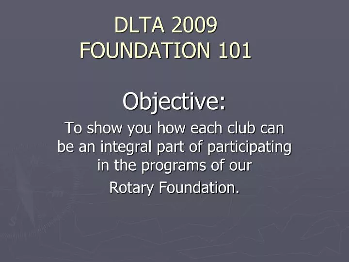 dlta 2009 foundation 101