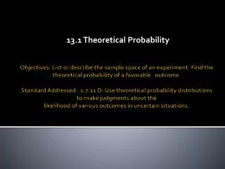 13.1 Theoretical Probability