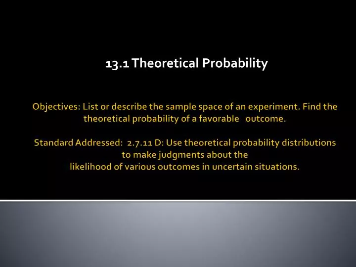 13 1 theoretical probability