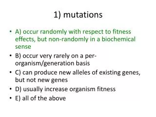 1) mutations