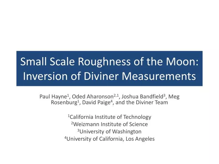 small scale roughness of the moon inversion of diviner measurements