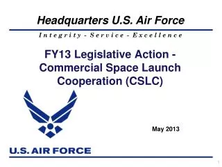 FY13 Legislative Action - Commercial Space Launch Cooperation (CSLC)