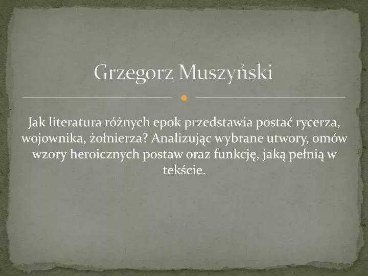 grzegorz muszy ski