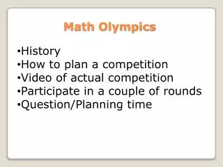 Math Olympics