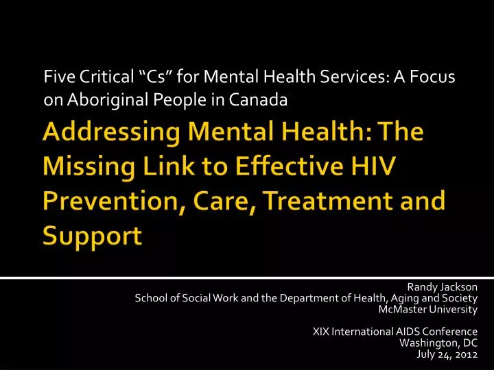 five critical cs for mental health services a focus on aboriginal people in canada