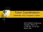 Tutor Coordinators - slide 1