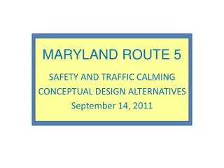 MARYLAND ROUTE 5