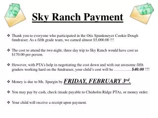 Sky Ranch Payment