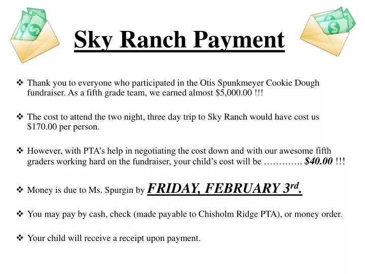 sky ranch payment