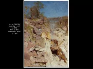 Arthur STREETON (Australia, b.1867, d.1943) Fire's on 1891 oil on canvas 183.8 x 122.5cm