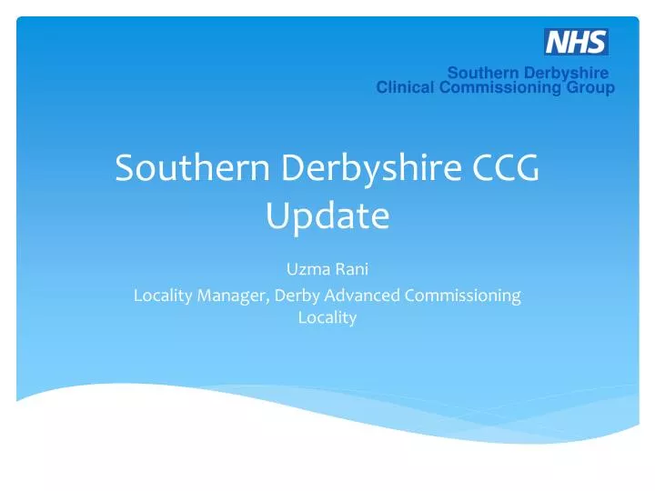 southern derbyshire ccg update