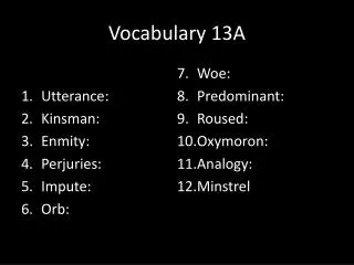 Vocabulary 13A