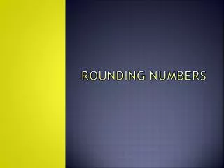 rounding numbers
