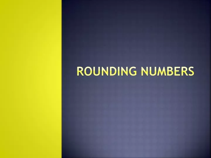 rounding numbers