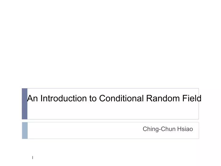 an introduction to conditional random field