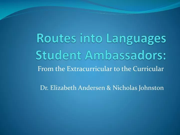 routes into languages student ambassadors