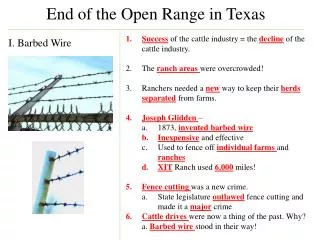 End of the Open Range in Texas