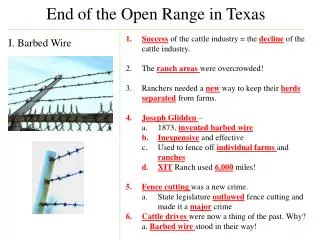 end of the open range in texas