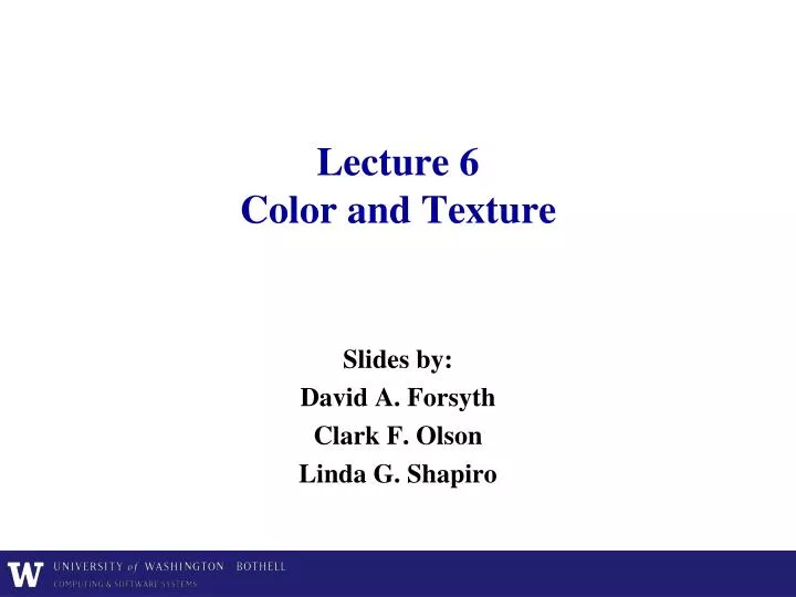 lecture 6 color and texture