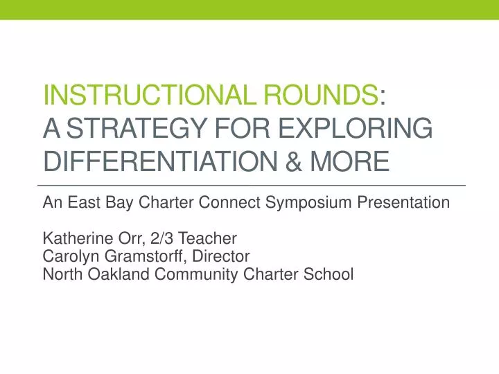 instructional rounds a strategy for exploring differentiation more