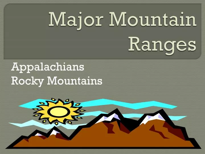 major mountain ranges